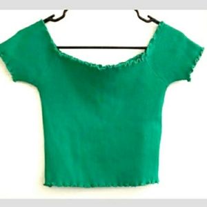 Green Off- Shoulder Top
